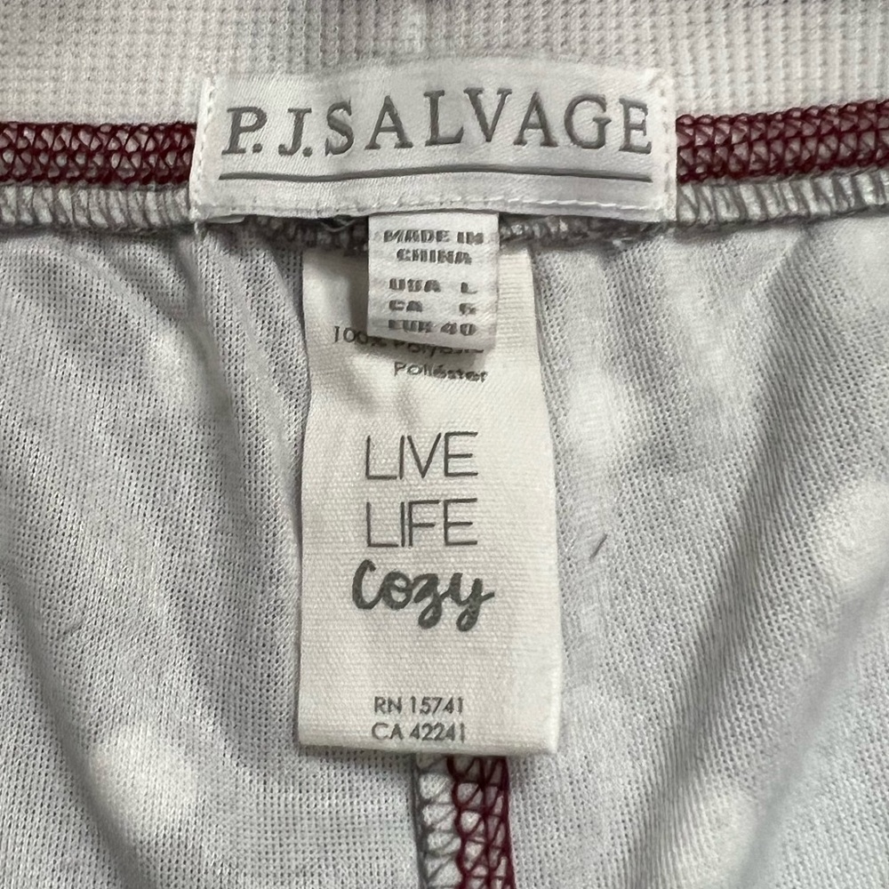 Pj Salvage Velour Lounge/PJ Pant. Grey with White Polka Dots and Port Trim, Lg. - Picture 8 of 16